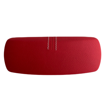Toc ochelari piele ecologica, 16 x 6.5 x 4.5 cm, rosu