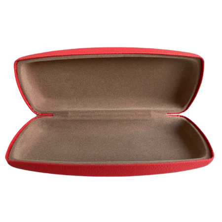 Toc ochelari piele ecologica, 16 x 6.5 x 4.5 cm, rosu
