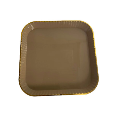 Set 4 platouri servire, Patrat, Crem, 15x15x2 cm