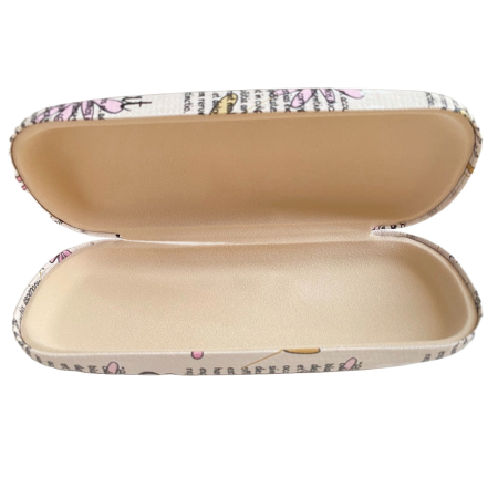 Toc ochelari piele ecologica, 16 x 6 x 4 cm, Crem