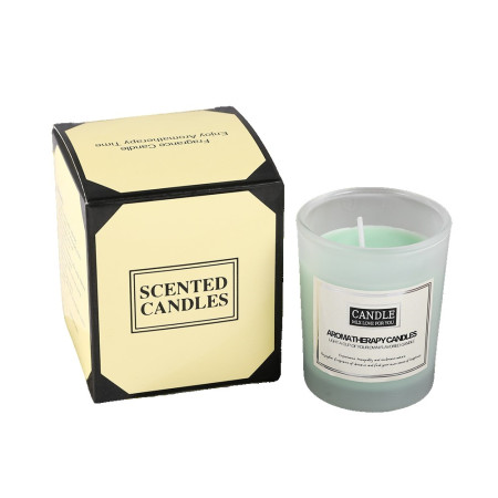 Lumanare Parfumata,  Model Borcan Translucid, 6.2 x 5.2 cm, Aroma de Cedru, Verde