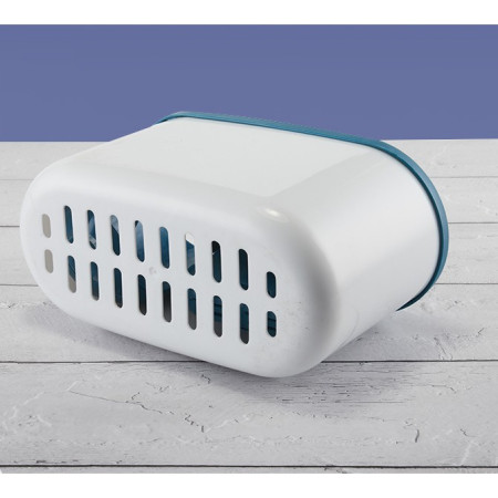 Set 3 Perii pentru Toaleta,  din Silicon, Perie Zimtata, Cap Flexibil, Suport Adeziv pentru Montarea pe Perete, 39 x 19 x 9.8 cm, Albastru/Alb