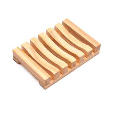 Savoniera,  din Lemn de Bambus, Scurgere Apa, 11.5 x 8 cm, Natur