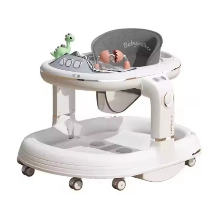 Premergator 4in1, Cyrax, Antemergator, Balansoar, Scaun de Masa, Functie Muzicala, din ABS, Roti Universale, Inaltime Reglabila, Sistem Antirasturnare, Greutate Portanta 25 kg, +6 Luni, Alb
