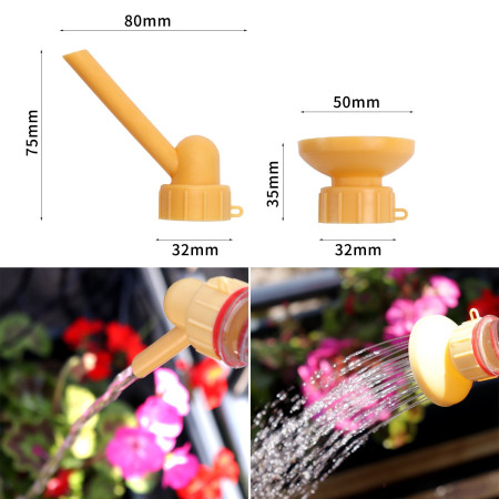 Set 2 capace de sticla pentru irigat florile  stropitoare si teava, practic si usor de utilizat, portabil, reutilizabil, 8 x 7.5 cm, galben