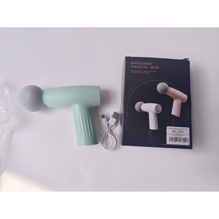 Mini Aparat de Masaj,  Tip Pistol, Incarcare USB Tip C, Portabil, Pentru Relaxare Musculara, Autonomie 120 Min, 3 Trepte de Viteza, Verde