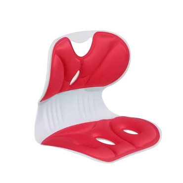 Suport pentru Scaun, Cyrax, pentru Corectarea Posturii, Portabil, Ergonomic, Ameliorare Durere, Respirabil, 36x34x33 cm, Marime L, Rosu