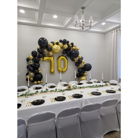 Balon din Folie Metalizata Cyrax, Figurina Cifra, Tema Aniversare 40 cm, Ambalaj Individual, Pai inclus, Umflare cu Aer sau Heliu, Auriu, Cifra 0