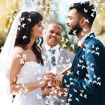 Tun de Confetti, Cyrax, Confetti Cannon 40 cm, Model Fluturi din Hartie, Alb