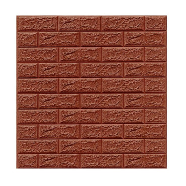 Set 10 Placi Tapet 3D,  70 x 77 cm, Grosime 3 mm, din Polietilena, Model Caramida, Suprafata acoperita 5.3 mp, Maro