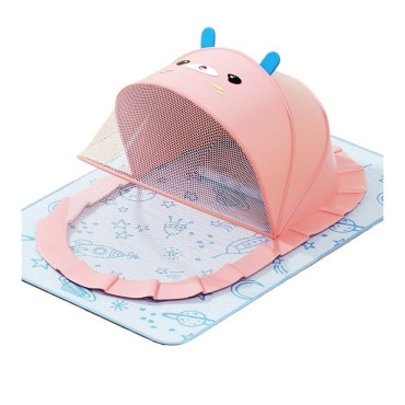 Husa Anti-Tantari, Cyrax, Pliabila, Protectie 360 Grade, Parasolar, 0-1 An, 60 x 55 x 5 cm, Roz