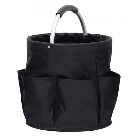 Geanta Cos pentru Scule de 17L,  Buzunare Exterioare, Cos de Picnic Portabil, Cos pentru Plaja, Cos pentru Curatenie, din Material Oxford 600 D, 28 x 28 x 28 cm, Negru