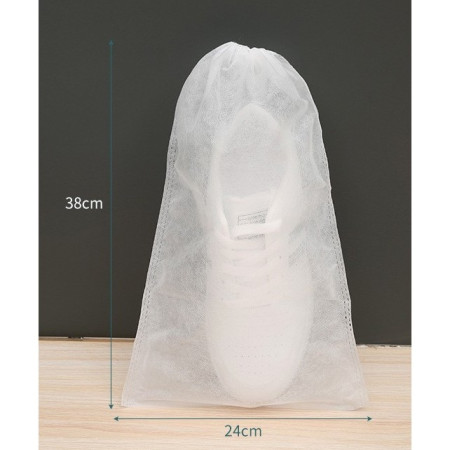 Set 50 de Saci de Depozitare Incaltaminte,  de Protectie, pentru Voiaj, Netesut, Rezistenti la Praf, Protectie Solara, Anti-Ingalbenire, 38x24 cm, Marime Mica, Transparent