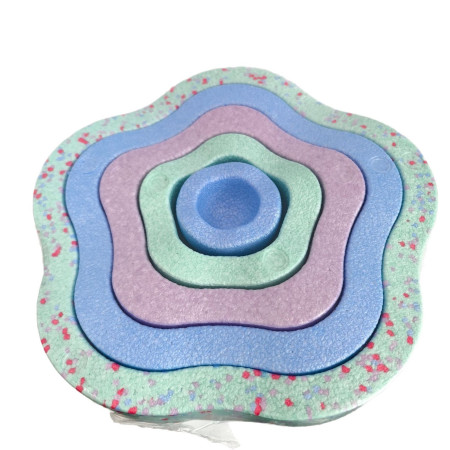 Jucarie Senzoriala de Echilibru, Cyrax, Tip Stepping Stones, 5 Piese, din Spuma, pentru Miscare, Sarituri, Prindere, Diametru 28 cm, Model 4, Multicolor