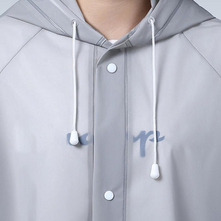 Pelerina de Ploaie,  pentru Adulti 150-180 cm, din EVA, Impermeabila, Rezistenta la Vant, Inchidere cu Capse, 140 g, Gri