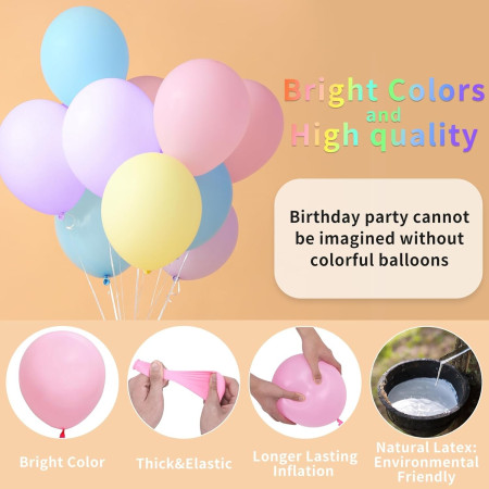Set 25 Baloane din Latex, Cyrax, Model Party, 13 cm, Multicolore, Culori Pale, 1 g