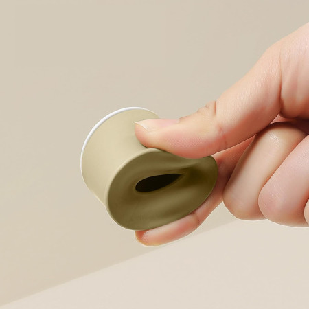 Opritor de Usa,  din Silicon, Model Magicial, cu Prindere de Perete, Anti-Coliziune, 4x 8.5 cm, Galben