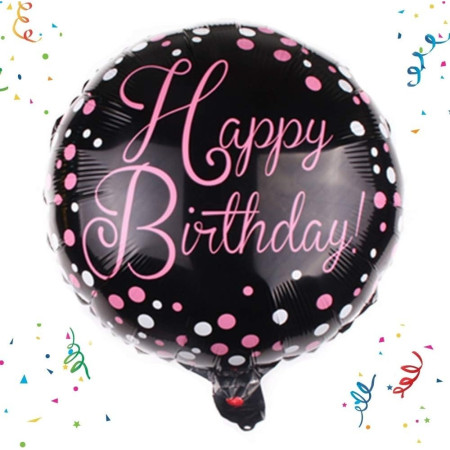 Balon din Folie Metalizata, Cyrax, Figurine, Model 2, Happy Birthday, Tematica Aniversare, 45 cm, Ambalaj Individual, Pai Inclus, Umflare cu Aer sau Heliu, Multicolor