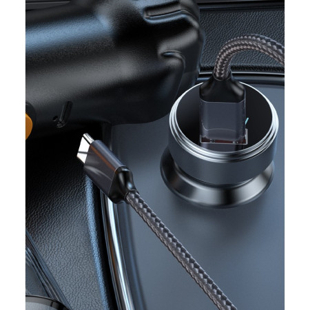 Aspirator Auto 4 in 1 Portabil fara Fir,  120W, Autonomie 1-3 h, 2 Viteze, Aspirare Umeda/Uscata, Functia de Sulfare/Umflare, Negru