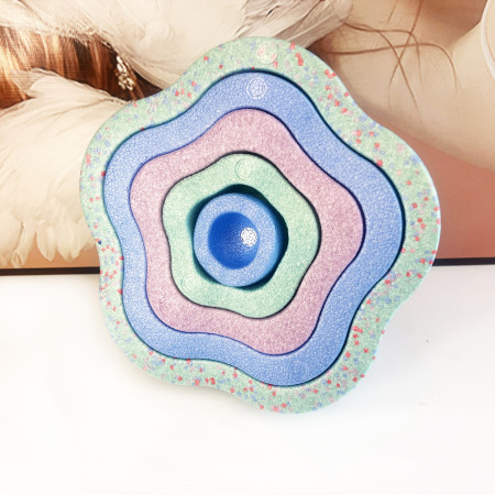 Jucarie Senzoriala de Echilibru, Cyrax, Tip Stepping Stones, 5 Piese, din Spuma, pentru Miscare, Sarituri, Prindere, Diametru 28 cm, Model 4, Multicolor