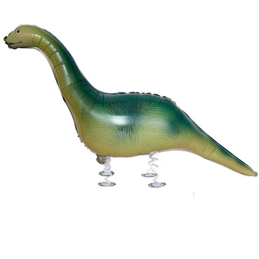 Balon din Folie Metalizata, Cyrax, Figurina Animata, Model Dinozaur cu Ou, 113x49 cm, Ambalaj Individual, Pai Inclus, Umflare cu Aer sau Heliu, Verde inchis