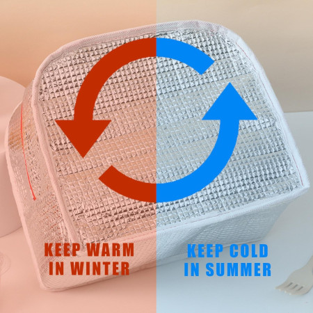 Geantă Frigorifică, Cyrax, cu Desene Animat, Portabilă pentru Copii, de Prânz, din Pânză Oxford, 22x14x19 cm, Model Ursulet, Bej