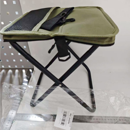 Scaun Taburet Pliabil pentru Camping,  pentru Adulti, Scaun Portabil, Pescuit, din Panza Oxford si Cadru Metalic, Mare 31 x 29 x 25 cm, Verde