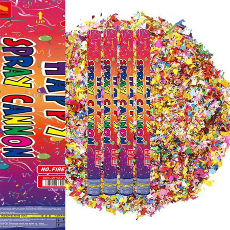 Tub de Confetii, Cyrax, Clasic, 60x5 cm, Confetii Asortate din Plastic, Eliberare prin Rasucire, Multicolor