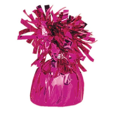 Greutate pentru Baloane cu Heliu, Cyrax, din Folie cu Franjuri, 170g, 13 x 5 x 3 cm, Roz