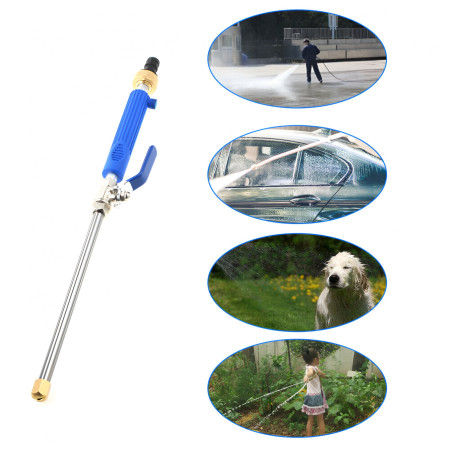 Set Accesoriu cu Presiune Reglabila, Cyrax, pentru Furtun, cu Duze si Conector, Pulverizator de Apa, Tija de Stropit, 46.5 cm Lungime, Albastru