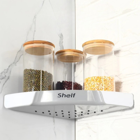 Suport Depozitare,  din Plastic, Montare fara Perforatii, pentru Baie/Bucatarie, 28 x 39 x 4.5 cm, Gri