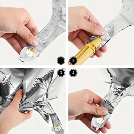 Balon din Folie Cyrax, Cifra 1, 81 cm, Pentru Aer sau Heliu, Argintiu