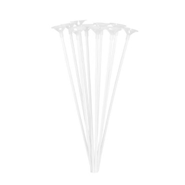 Set 10 Bete cu Rozete pentru Baloane, Cyrax, Suporturi de plastic, Usor de instalat, Reutilizabil, Pentru aniversare, Nunta, Ziua de Nastere, Decor, 40 cm, Transparente