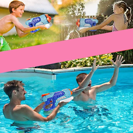 Pistol cu Apa pentru Copii, Rezervor, Pentru Piscina/Plaja, Cyrax, 6ani+,  Albastru, 500ML