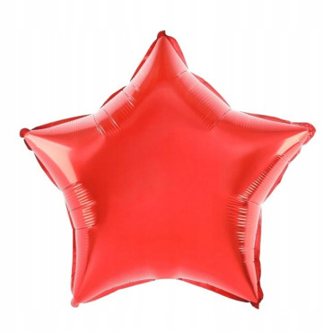 Balon din Folie Metalizata, Cyrax, Figurina Stea, Model Simplu, Tematica Aniversare, 40 cm, Ambalaj Individual, Pai Inclus, Umflare cu Aer sau Heliu, Rosu
