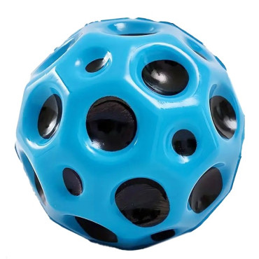 Minge Saltareata Hiperelastica, Cyrax, Space Moon Ball foarte Elastica, Antistress pentru Copii, Diametru 66 mm, Albastru