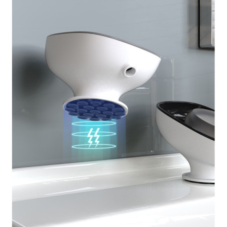 Savoniera din Plastic,  cu Ventuza, Design Modern, Gri