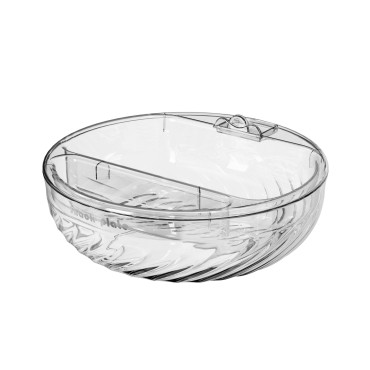 Bol cu Doua Straturi, Cyrax, pentru Fructe, Legume, Snacks, cu Strat de Scurgere a Apei, Suport pentru Telefonul Mobil, 22.4x9 cm, Transparent