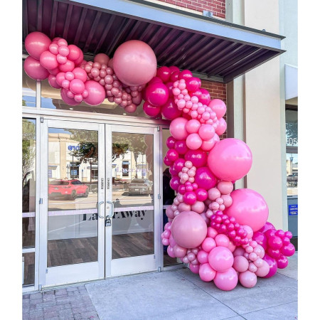 Set 12 Baloane, Cyrax, din Latex Standard, 30 cm, Roz Zmeura