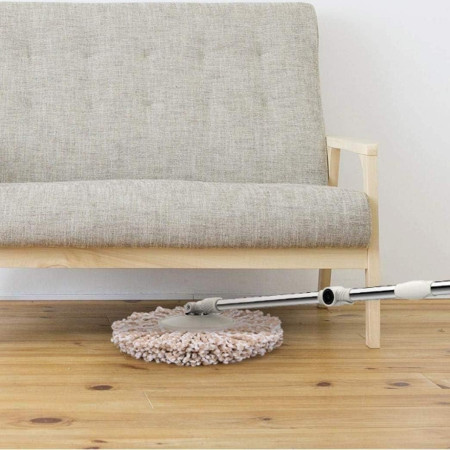 Set Galeata si Mop Rotativ 360°,  Cu Dubla Actiune Centrifuga, Pentru Uz Casnic, Maner din Otel Inoxidabil Telescopic, 2 Capte din Bumbac, 46x27x29 cm, Roz