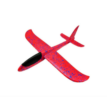Avion planor din polistiren in punga , lungime 47 cm , Rosu , Cyrax