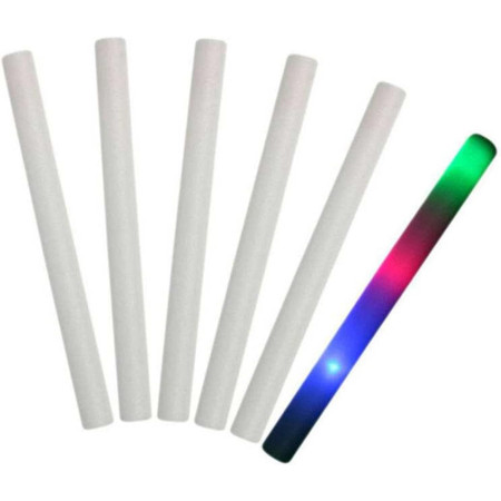 Bagheta cu Led, Cyrax, din Burete, cu Baterii, Lumina Multicolora, 48 x 4 cm, Alb