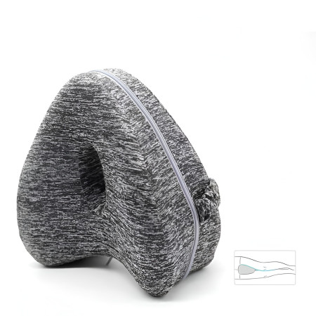 Perna Ortopedica pentru Picioare, Cyrax, Multifunctionala, Confortabilă, in Forma de Inima, Spuma cu Memorie, Curea Anti-cadere, 25x23x13 cm, Gri