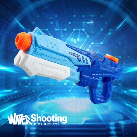 Pistol cu Apa pentru Copii, Rezervor, Pentru Piscina/Plaja, Cyrax, 6ani+,  Albastru, 600ML