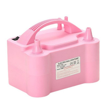 Cyrax Pompa Electrica Pentru Umflat Baloane, 600 W, Doua Capete de Umflat, din Plastic, 19.5 x 14 x 13 cm, Roz