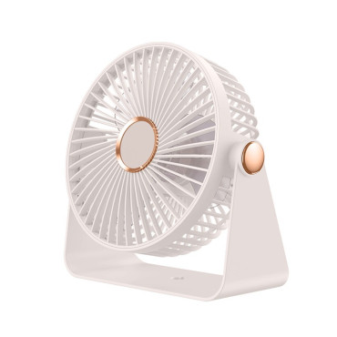 Ventilator 2in1,  de Masa/de Perete, Incarcare USB, 3.7 V, 4.5 W, 1200 mAh, 17.5 x 17 x 7.6 cm, Alb