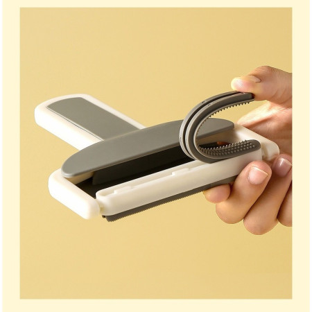 Perie de Indepartarea a Parului si Scamelor,  12 x 15 cm, Maner Confortabil, Alb/Gri