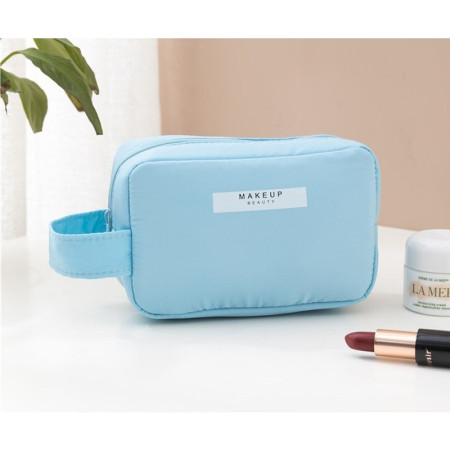 Portfard, Cyrax, cu Maner, Material Impermeabil, pentru Cosmetice, 16 x 11 x 7 cm, Albastru