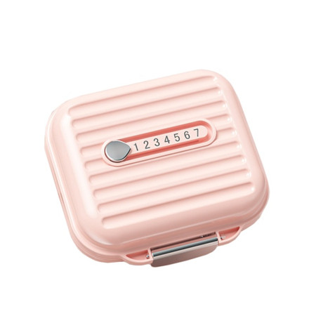 Cutie de Depozitare pentru Pastile,  Cutie de depozitare Medicamente, Cutie de depozitare Vitamine, Suplimente, pentru Fete, din Plastic cu indice zi, Roz