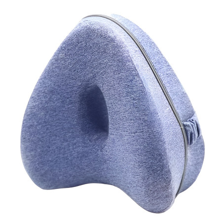 Perna Ortopedica pentru Picioare, Cyrax, Multifunctionala, Confortabilă, in Forma de Inima, Spuma cu Memorie, Curea Anti-cadere, 25x23x13 cm, Albastru